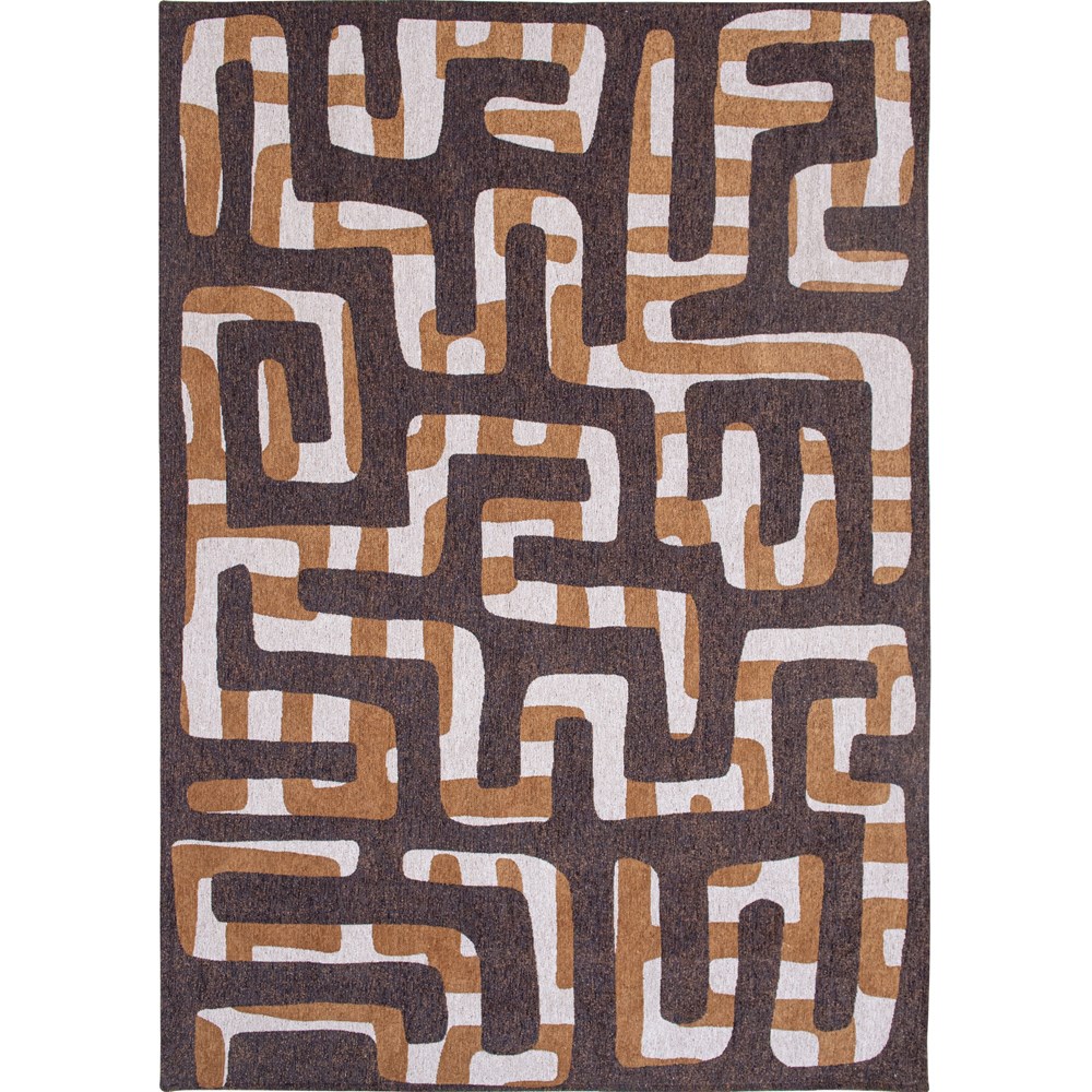 Louis De Poortere Designer Kuba Rugs in 9335 Bison Brown